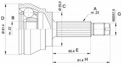 OPEN PARTS cvj501210 -  Шарнирный комплект, приводной вал